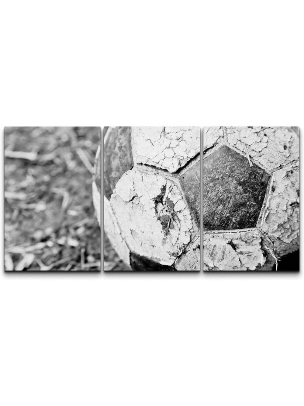 Chic Canvas Wall Art Set - Torn Soccer Ball Photography for Living Room, Office